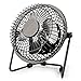 Mini USB Ventilator, Metall USB Lüfter Büro Tischventilator Leise, 360 ° Nach Oben und Unten für Notebook, Laptop, PC Schwarz