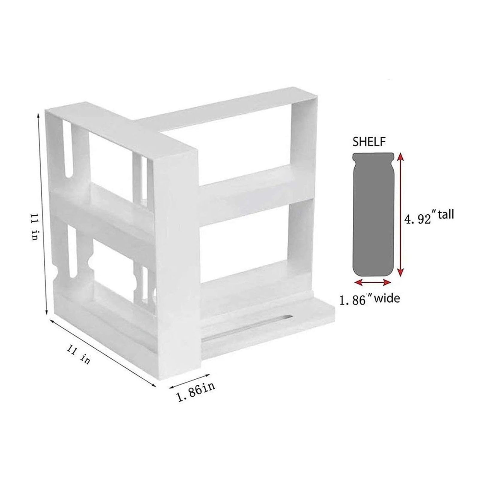 Obrotowy stojak na przyprawy organizer do przechowywania przypraw plastikowy wielofunkcyjny łatwy montaż 28 x 28 x 12 cm akcesoria kuchenne oszczędność miejsca rozwiązanie