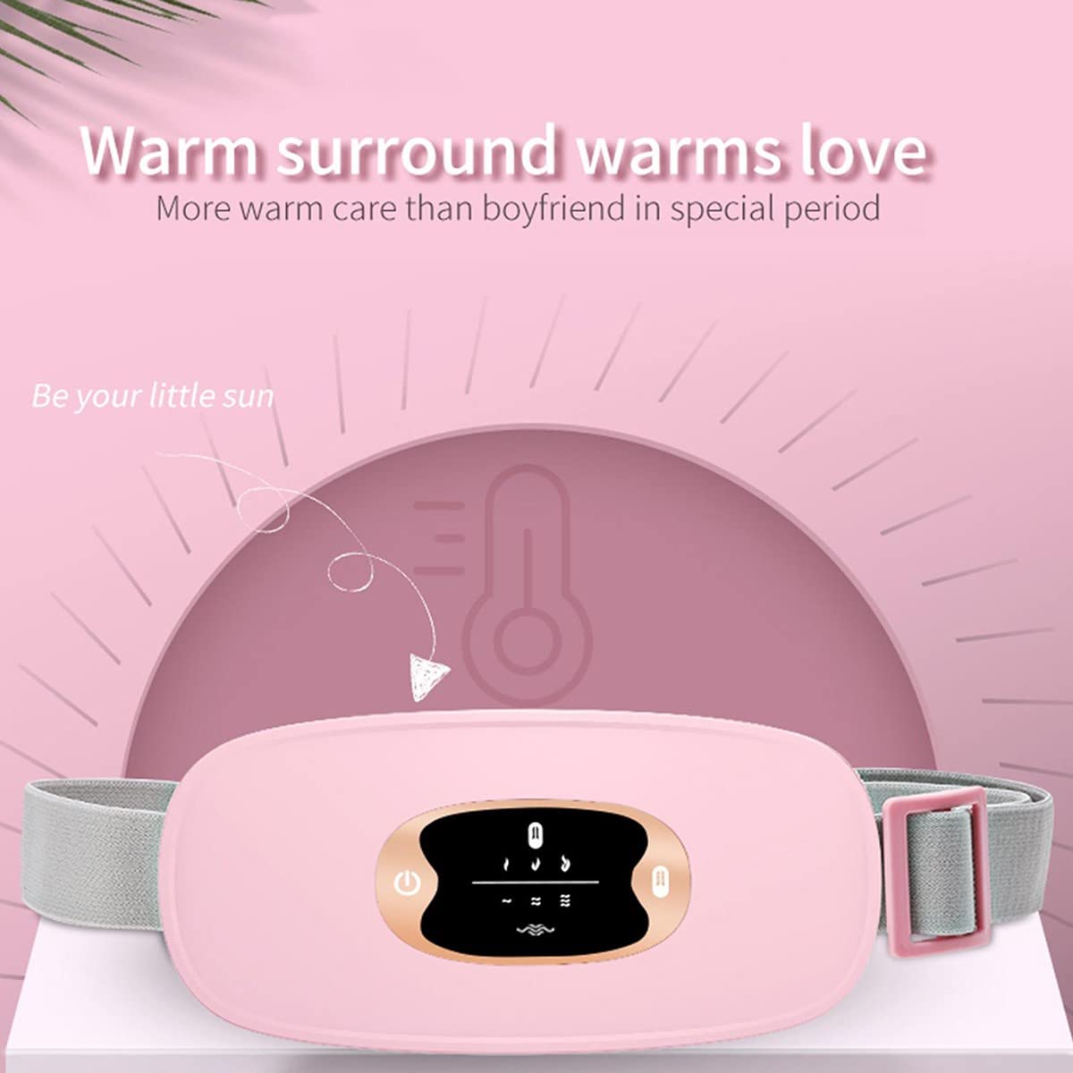 Termoforo Mestruale Portatile, Termoforo per Schiena e Pancia con Controllo a Un Tasto Regolabile a 3 Marce, Favorisce la Circolazione Sanguigna, per Donne e Ragazze(Rosa)