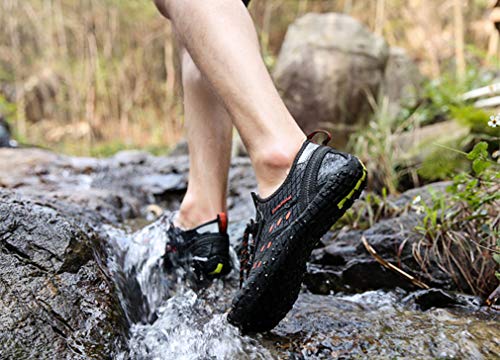 Image of UBFEN Water Shoes for Men Women Quick Dry Swim Aqua Socks | Lightweight Barefoot-style Fit, Rubber Sole, Hiking, Fishing, Kayaking, Beach, Pool, Boating, Diving And Water-to-land Wear