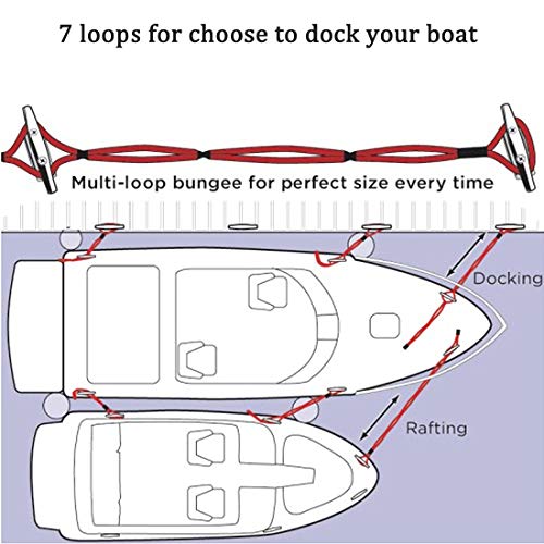 Boaton Boat Bungee Dock Lines, Quick And Easy Tying Boat Together Or Rafting, Perfect For Temporary Docking, Adjustable Fender Lines #TOP3