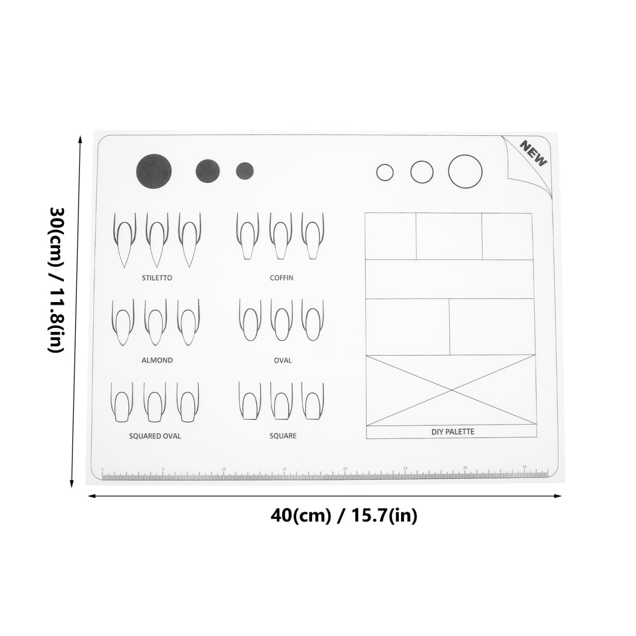 Ipetboom Alfombrilla De Silicona Para Práctica De Uñas Acrílicas 15.7X11.8 Pulgadas Estera Arte Uñas Entrenamiento Profesional Para Técnicos Y Aprendizaje Nail Art