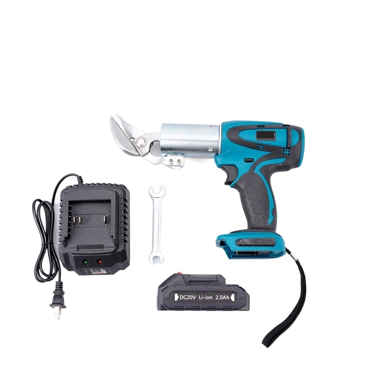 20V Cordless Electric Iron Scissor Metal Cutting Tool Iron Shear Sheet Cutter Scissor Carbon Steel Cutter For Battery(1Battery 2.0AH,Inverter 1500W)