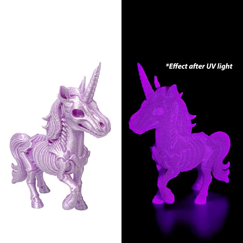 Image of Silk Glow in Dark Light Purple PLA 1.75mm 1kg Luminous 3D Filament FDM AMS | Shiny Smooth Finish Surface Luminous Purple Bright Night Light Printing Hide layer 1kg spool 2.2lb for Printer Bambu Snapmake