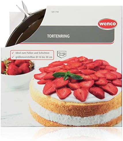 Wenco Pierścień Na Tort, Stal Szlachetna, Srebrny, Średnica 16-30 cm