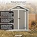 STEELSØN Novara Gerätehaus – Gartenschuppen mit Satteldach & Fenster – Gartenhaus 210x134x182 cm (HxTxB) – Geräteschuppen aus Kunststoff in Grau – Gartenhütte wetterfest & rostfrei – Schuppen