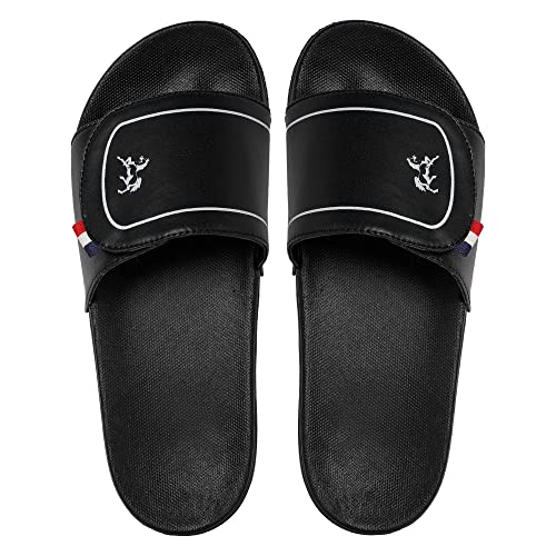 Image of PERY-PAO Mens Stylish Sliders Grey, Sky Blue, Black, White, peach, Neon Green, Olive Green Boys Slippers