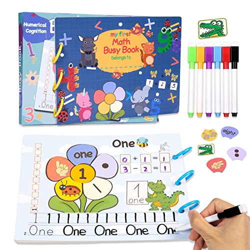 Alened Busy Books For Toddlers Montessori Learning Toys Number Theme Preschool Learning Activities Kindergarten Handwriting Workbook Binder Educational Toy For Kids 3+ #TOP3