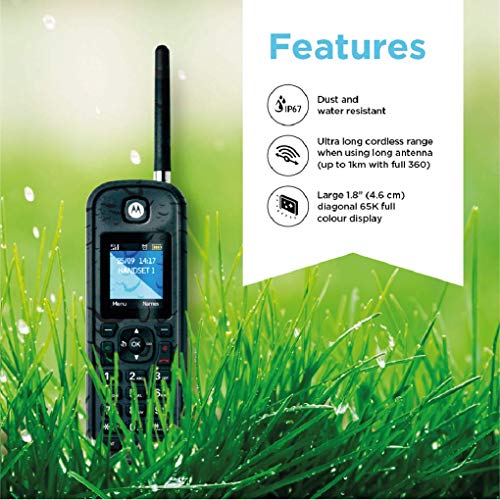 Motorola O212 DECT 6.0 Long Range Cordless Phone, Water 