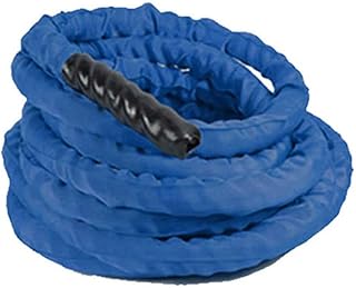 Cuerda de entrenamiento de 25 mm, cuerda de combate de poliéster resistente, equipo de cuerda de ejercicio para fuerza, gimnasio, gimnasio, gimnasio, gimnasio en casa, color negro