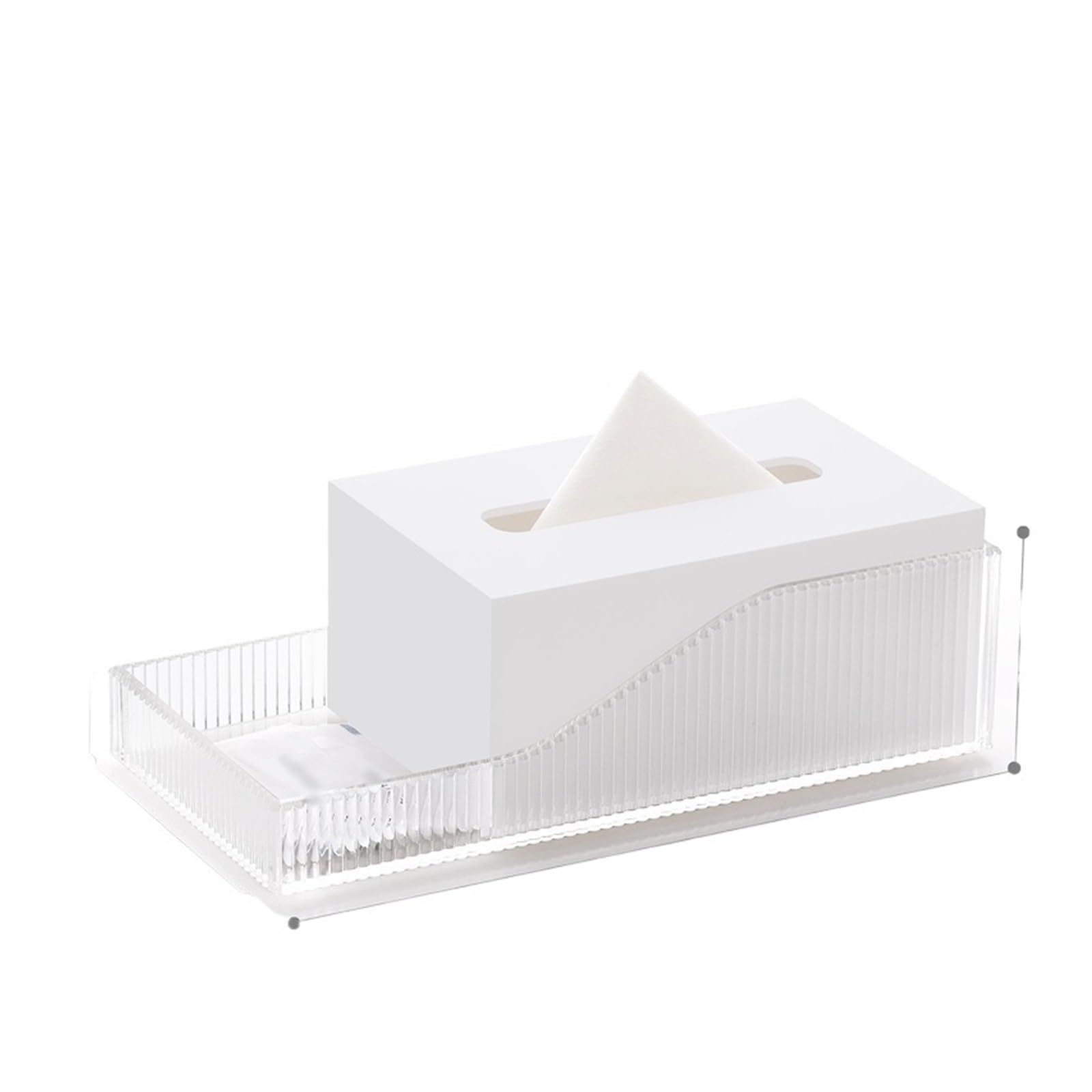 Tissue Case Creative Living Room Napkin Facial Dispenser Restaurant Multifunctional Acrylic Storage Tissue Box Tissue Dispenser(White)