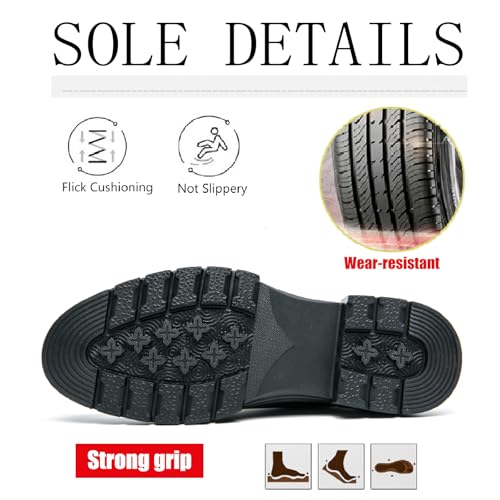 Men's Leather Platform Wingtips Oxfords Retro Brogue Classic Lace-up Lug Sole Dress Shoes for Formal Business Office Derby Shoes4