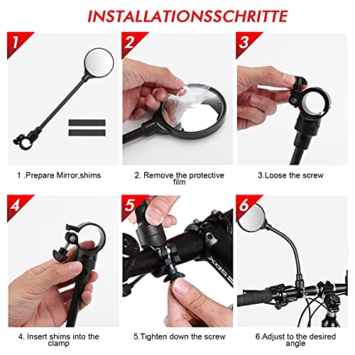 FOUVIN Specchietto Retrovisore per Bici, 2 Pezzi
