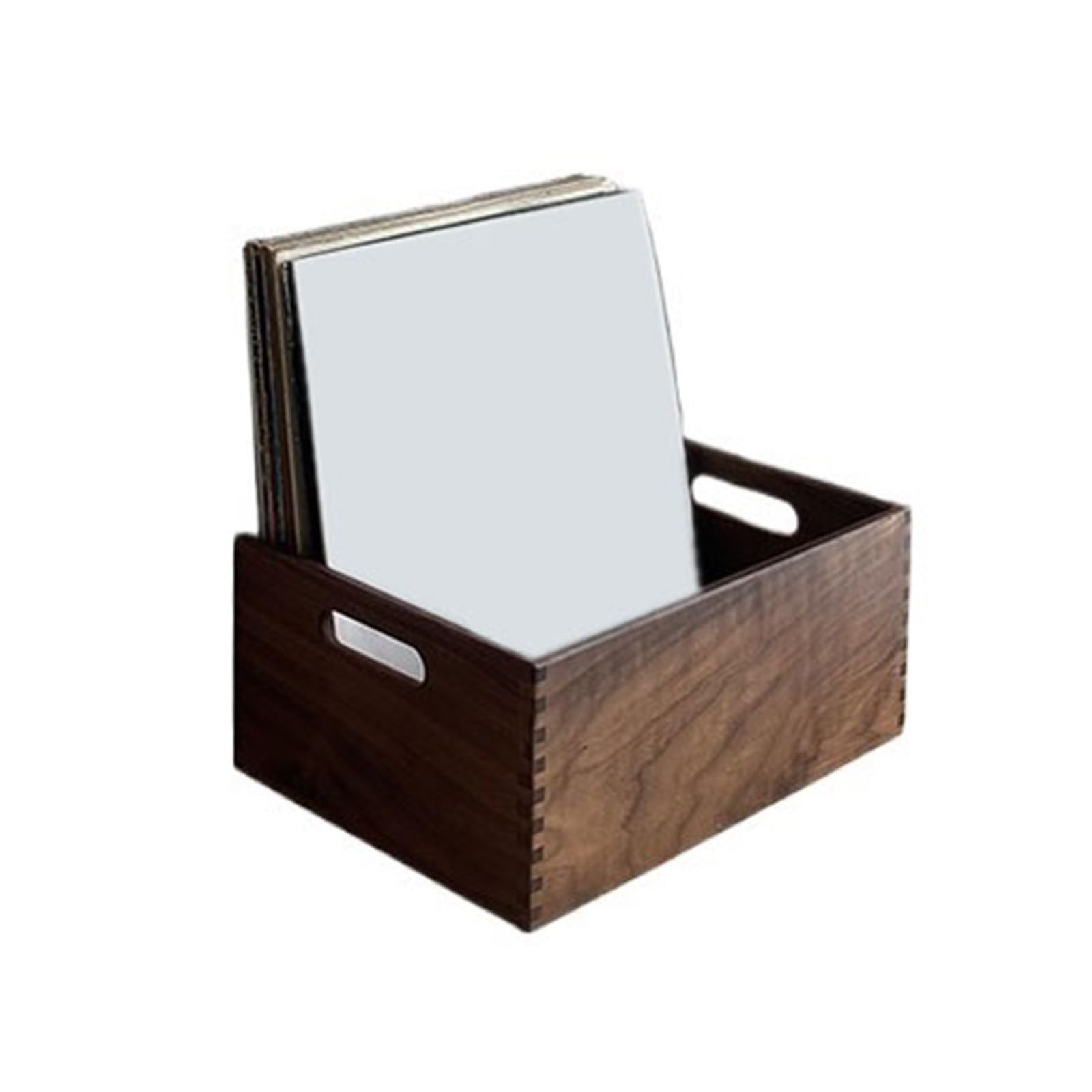Huangj-0527 CD storage Home Wooden Vinyl Record Case Retro Minimalism CD Albums Storage Box Record