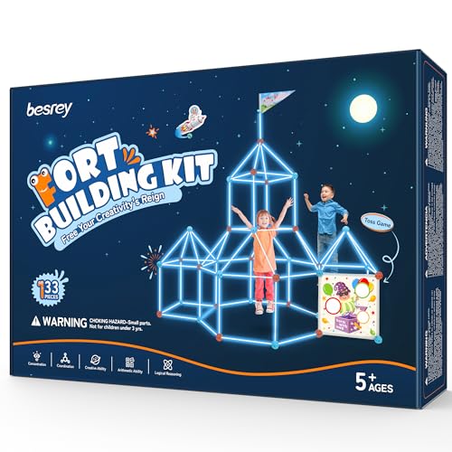 besrey Den Building Kit for Kids 133 Pcs Fort Building Kit Creative Fort