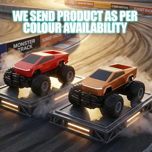 Image of VikriDA Cuppy Rechargeable Cyberon RC Truck for Kids - 2.4GHz Remote Control Off-Road Car, Turbo Speed, 4 LED Modes, Anti-Skid Tyres, Type-C Charging, 100 ft Range