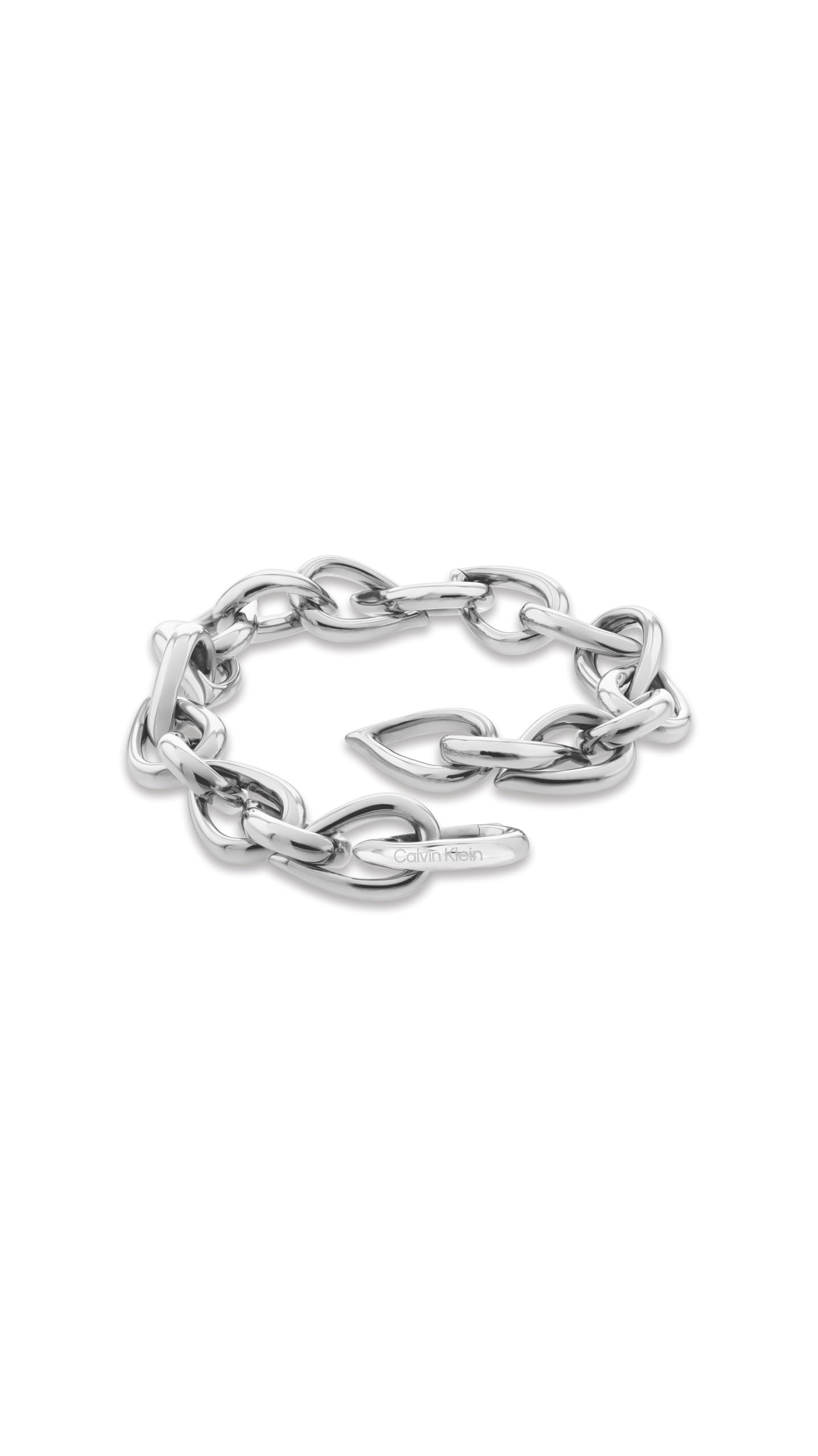Calvin Klein Bracciale a Maglie da Donna Collezione SCULPTURED DROPS in Acciaio Inossidabile - Disponibile in versione Oro o Argento