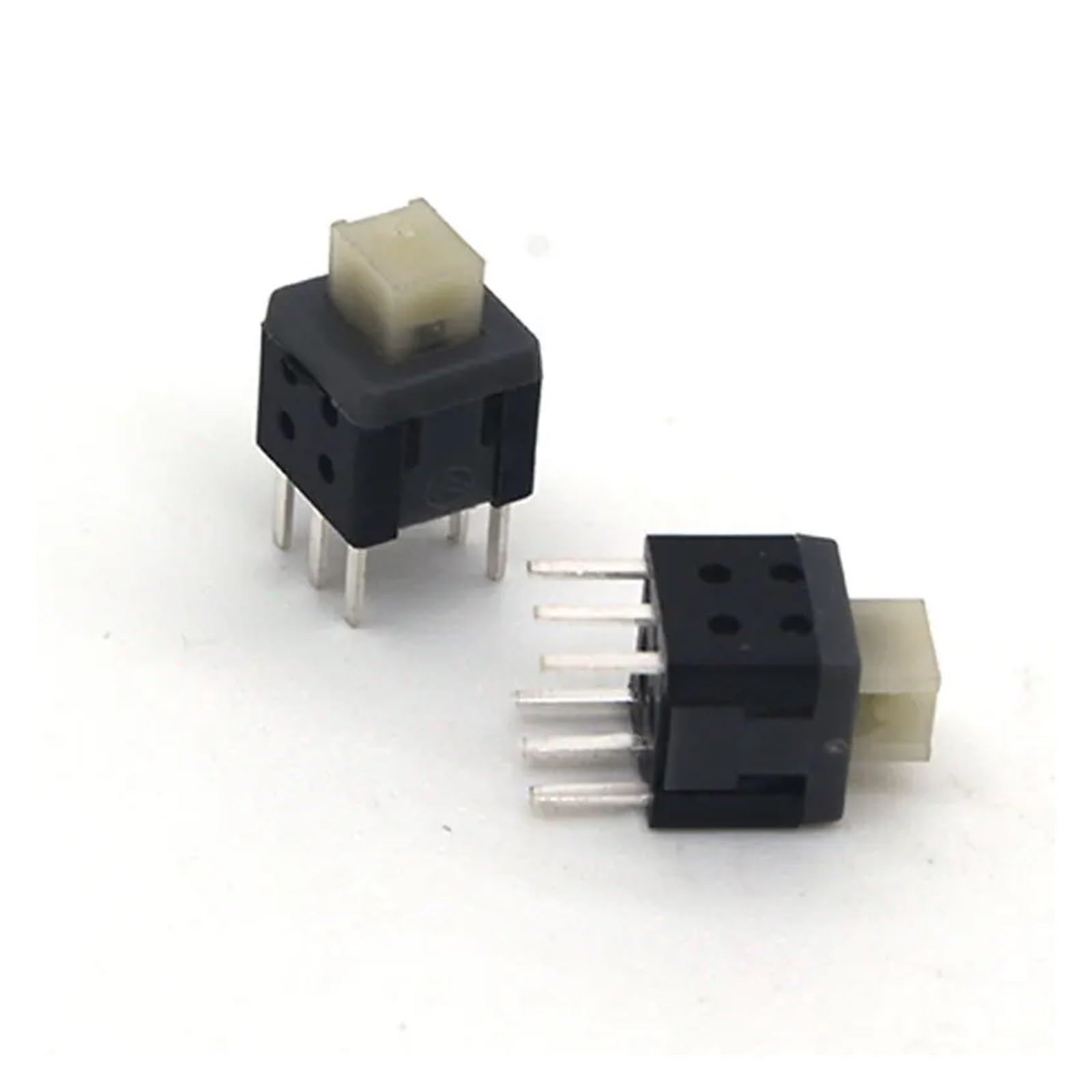 Kleiner selbstschließender Schalter, 5,8 x 5,8 mm, 1,8 m, mit Schloss, Touch-Schalter, Flachkopf, weißer Kopfschalter, 10 Stück