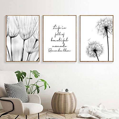 Impression toile noire et blanche triptyque décoration murale moderne
