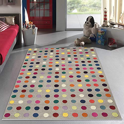 Pmnadfdag Alfombra Salón 120 x 160 cm Antideslizante Lavable Pelo Corto Suave,para Dormitorio Oficina Puntos Coloridos Modernos