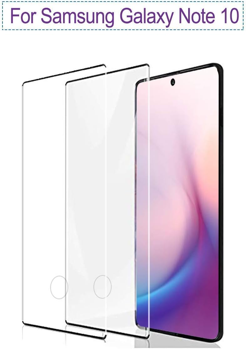 Galaxy Note 10 Screen Protector, [2- Pack][Unlock Fingerprint][Scratch Force Resistant][Case Friendly] [Bubble Free] HD Tempered Glass Screen Protector for Samsung Galaxy Note 10