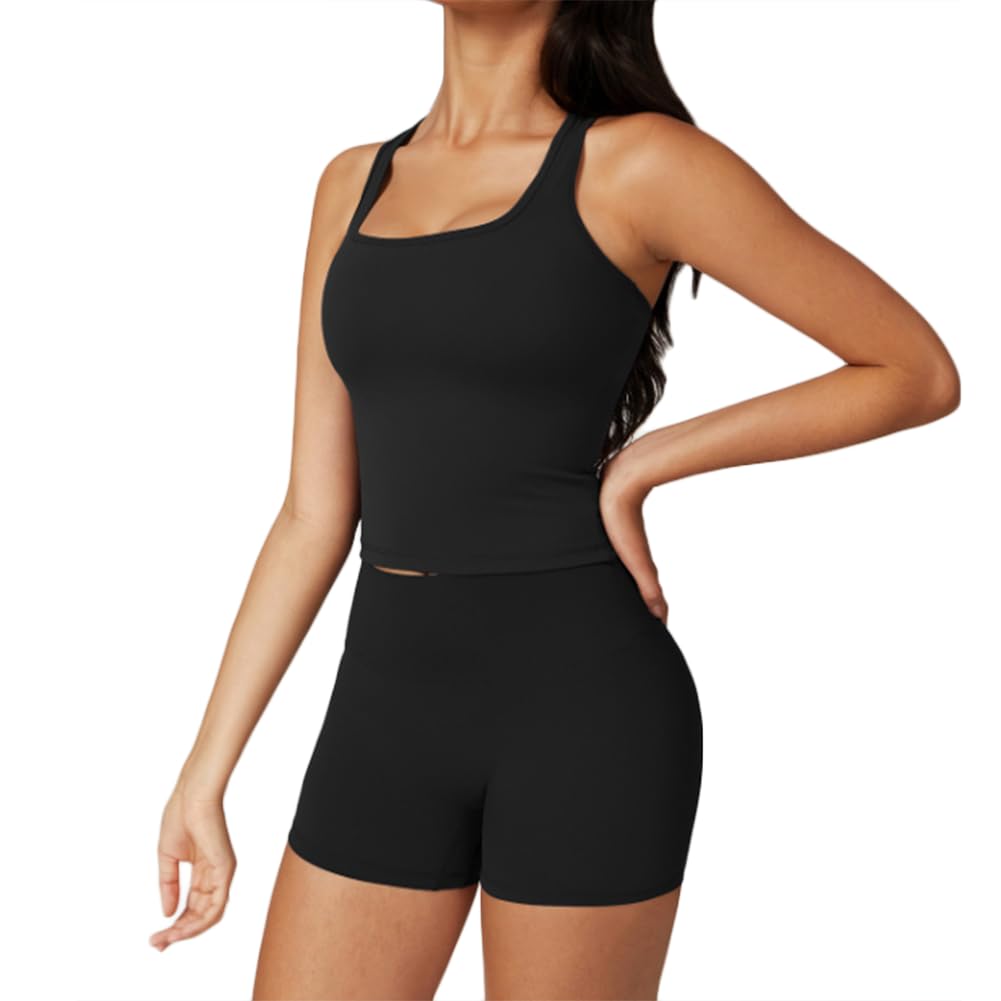 Conjunto Deportivo de Mujer Set de Gimnasio Ropa deportiva de verano para yoga, Pilates y Entrenamiento