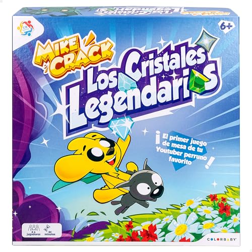 ColorBaby Mikecrack, Juego de Mesa Los Cristales Legendarios, 2-4 Jugadores, Cristal Legendario, Mike, Exe, Diamantito, Juegos para niños a Partir de 6 años, Diversión en Familia (48418)