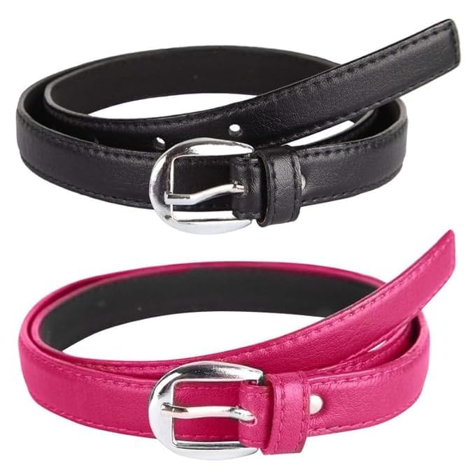 Women's and Girl's PU Leather Belt Combo Pack of 2 Ladies's Girl's Belt For Jeans,Formal Casual Belts For Women/Girls Belt Free Size Fit on Upto 36inch Waist-image-42