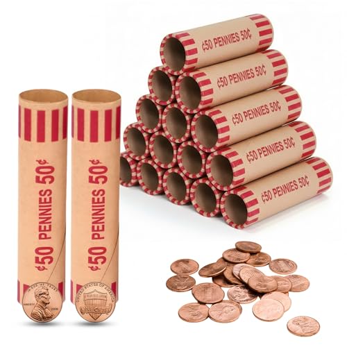 PM Company 100 Pcs Preformed Pennies Coin Wrappers Rolls