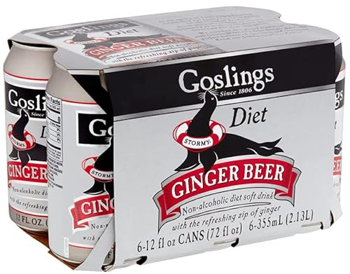 Gosling's Diet Stormy Ginger Beer, 12oz (Pack of 12) | Non-alcoholic soft drink with the refreshing