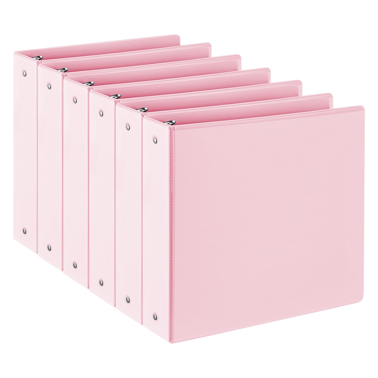 Carpeta de anillas 3 en anillo capacidad de 425 hojas tamaño carta con 2 bolsillos color transparente paquete de 6 unidades para oficina escuela hogar