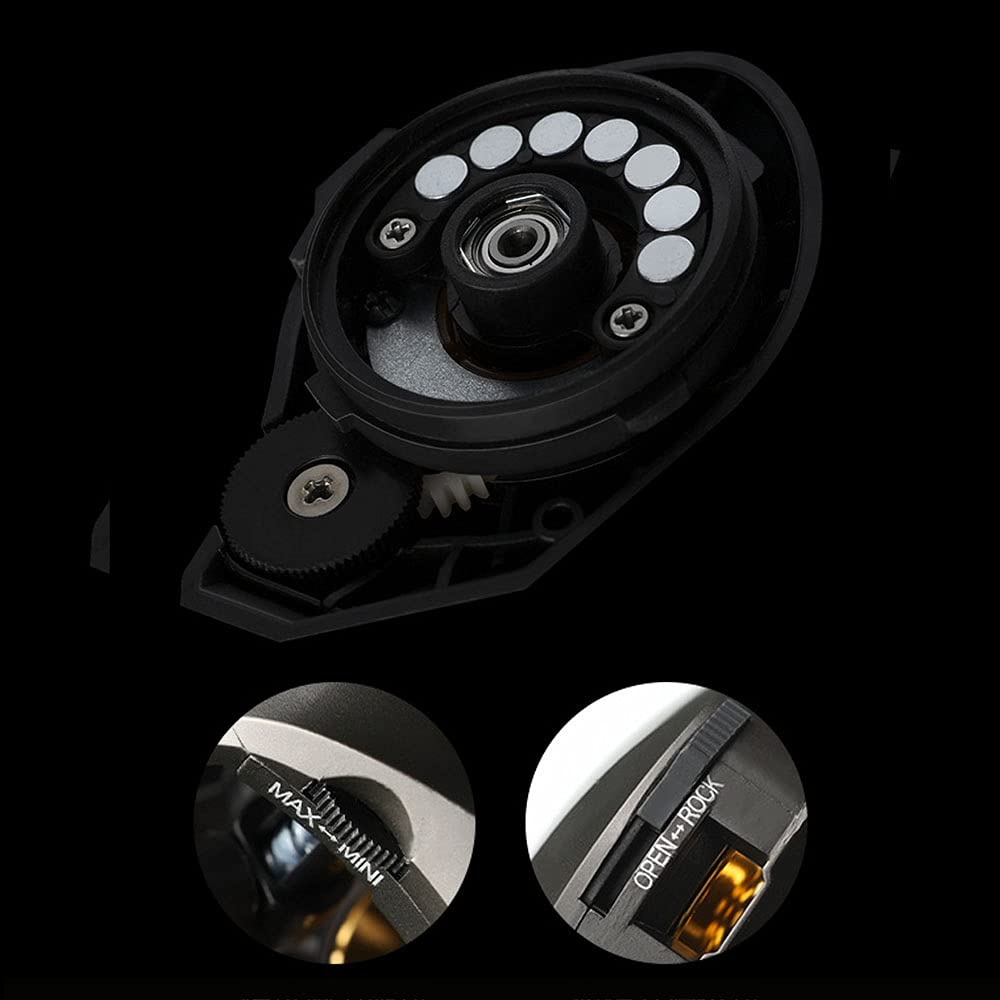Baitcaster 7.2: 1 kołowrotek wędkarski z hamulcem magnetycznym, maks. 18 funtów z lewą ręką, srebrny (srebrny)