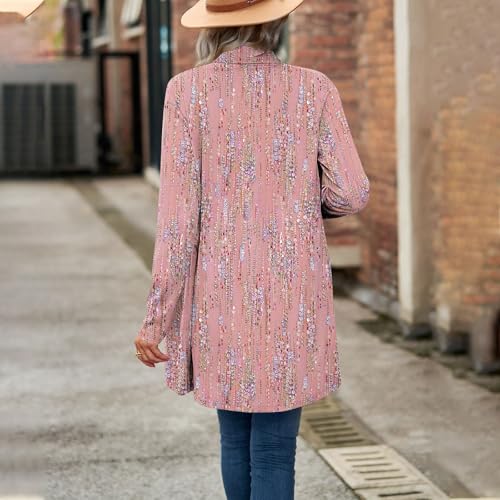 Draped Cardigan for Women Trendy Sequins Print Open Front Loose Long Sleeve 2025 Fall Casual Lightweight Kimono Jackets2