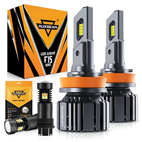 Auxbeam 2023 F15 Series H11/H8/H9 Led Bulbs + Dual Series 3157/3057/3155/3457/4157 Switchback Led Bulbs #TOP6