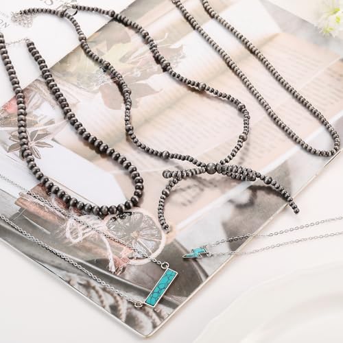 Navajo Pearl Bow Necklace Western Jewelry for Women Turquoise Choker Necklace Cowgirl 5PCS2