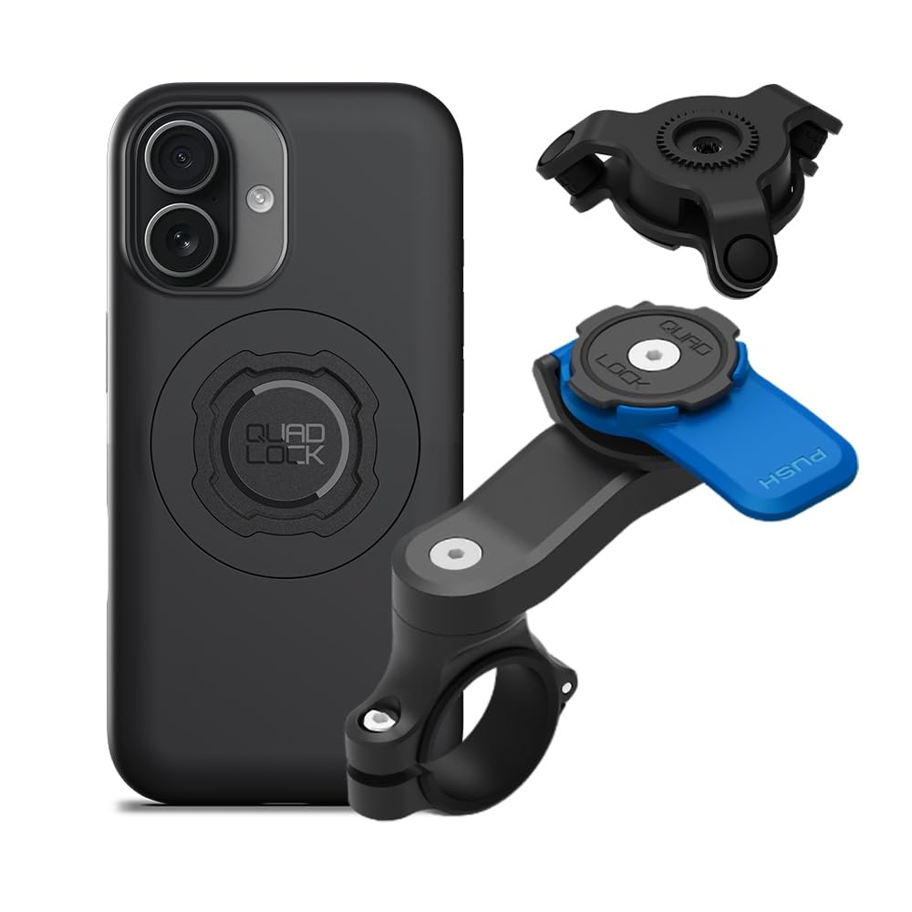 Quad Lock Motorcycle Handlebar Phone Mount Kit with Vibration Dampener and iPhone 13 MAG Case — view 38