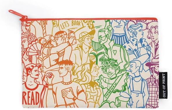 Out of Print Literary and Book-Themed Zipper Pouch for Book Lovers, Readers, and Bibliophiles