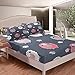 Cartoon Sheep Fitted Sheet & Pillow Sham Set Cute Sheep Animal Bed Sheet Set for Kids Boys Girls Lovely Clouds Grey Red White Decor Bedroom Collection 3Pcs Full Size No Flat Sheet