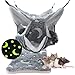 LeerKing Hamac Coussin Lit Suspendu Lumineux pour Rat Furet Rongeurs Hamster Chinchillas Cochon d'Inde Ensemble de 2 Gris