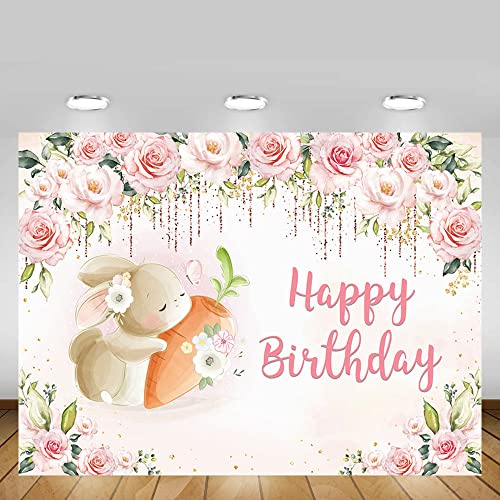 MEHOFOND 7x5ft Rosa Ragazza Coniglietto Bambino
