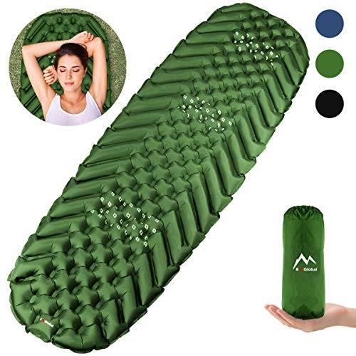 BAGLOBAL Camping Sleeping Pad for Adults, Self Inflating Camping Mat with Inflated Bag
