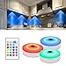 Bason Puck Lights with Remote,Under Cabinet led Lighting,RGB Wireless Rechargeable Light for Closet,Display case,3 Pack