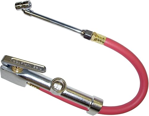 K Tool International 89002 Medidor de inflado de neumáticos con portabrocas de doble cabezal para garajes, taller de reparación y bricolaje,