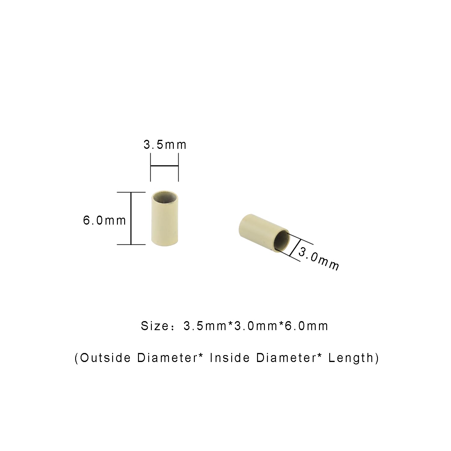 500 PCS Micro Rings Links Beads 3.5x3.0x6.0mm Copper Tubes for Feather I Tip Hair Extensions (Blonde), 3.5mm (500 PCS) - Image 2