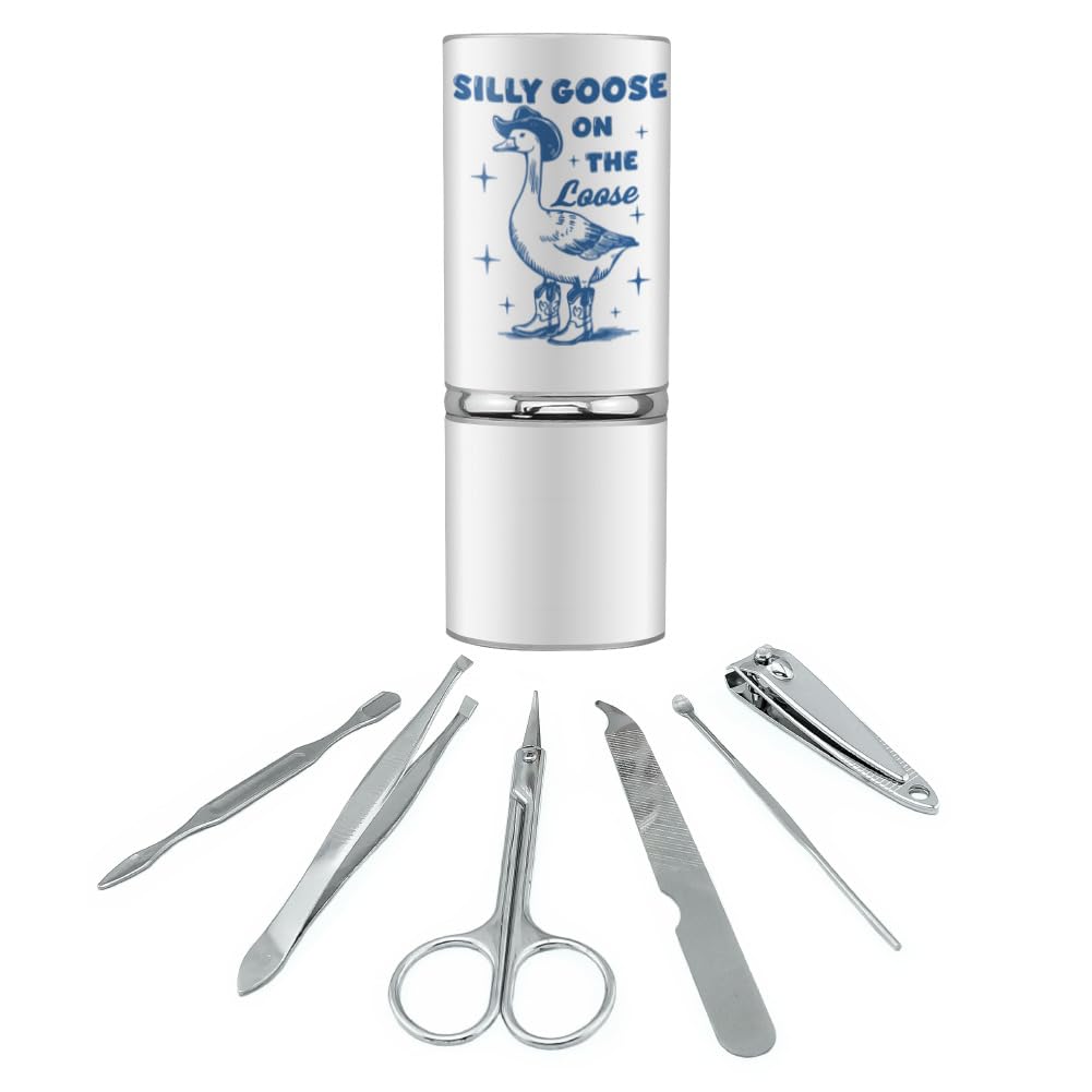 GRAPHICS & MORE Silly Goose on the Loose Stainless Steel Manicure Pedicure Grooming Beauty Care Travel Kit