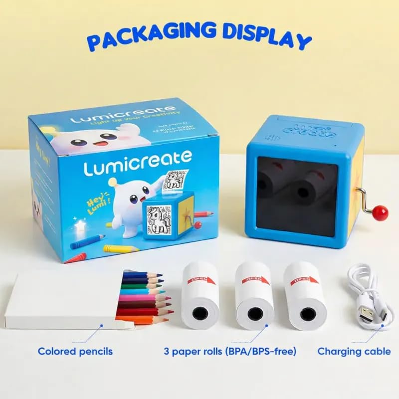 Image of Lumi AI Sticker Printer, Portable Inkless Thermal Sticker Maker Machine, Voice-Powered Mini Printer with HD Display, Custom Sticker Creator for Journaling, DIY Crafts, Notes & Creative Design