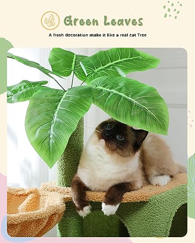 Árbol para gatos PEQULTI 43'' con 2 condos verdes miniatura 5