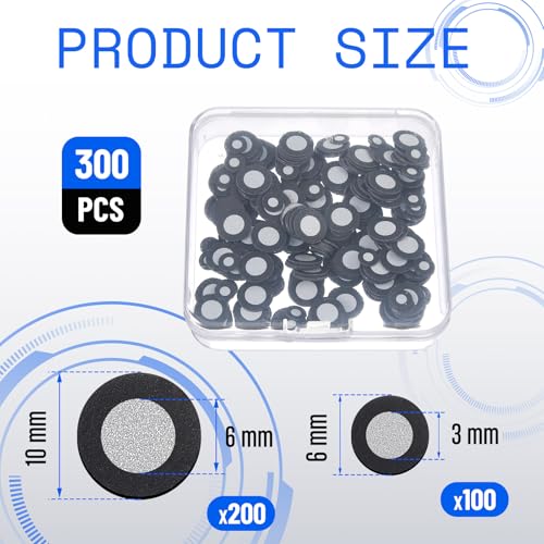 Image of Kingdder 300 Pcs 3D Magnetic Tracking Dot for Scanner Scanning Reference Point Marker Diffuse Reflection Positioning Targets for 3D Scanning (Inner 3.0 /6.0 mm Outer 6 /10 mm)