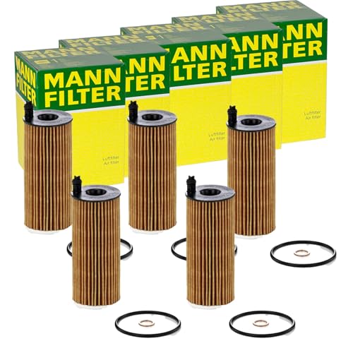 BandelOne enthält 5x Mann-Filter Hu 6004 x Ölfilter mit Dichtung Filtereinsatz 5-Stück!
