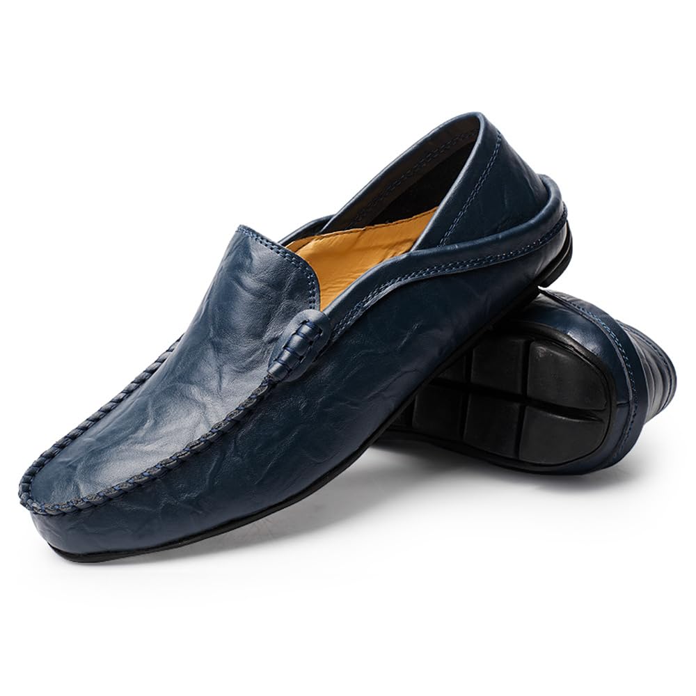 Mocasines Hombres Zapatos de Vestir Casuales Holgazanes Slip On Verano Plano Cuero Zapatos de Conducción Zapatillas